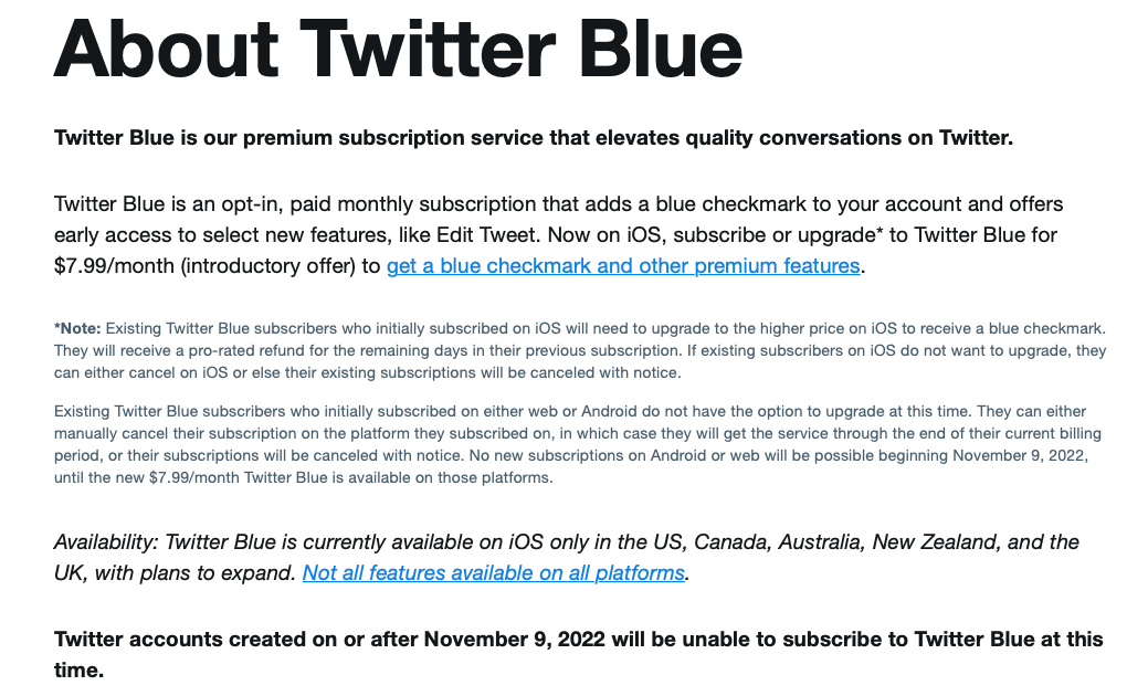 Twitter规定新注册账户必须等待90天后才能购买Blue套餐（注册twitter现在不能完成你的注册）