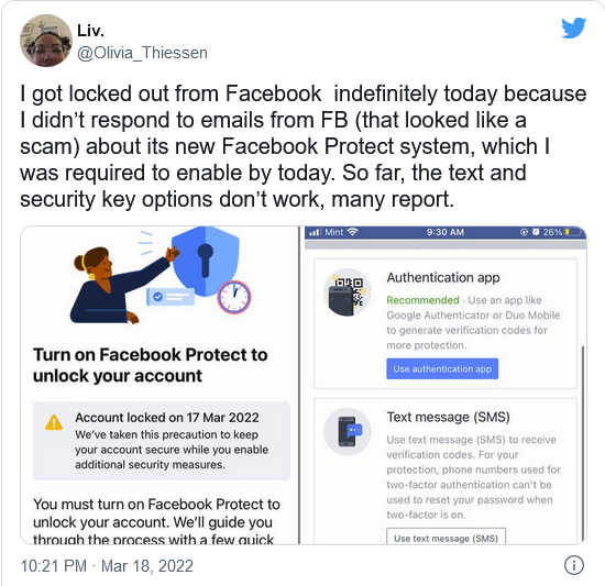 Facebook正在锁定没有激活Facebook Protect的用户（facebook刚注册就被锁了）